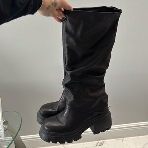 Free People Slouchy Moto Combat Boots 39
